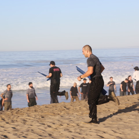 Tactical krav maga beach training