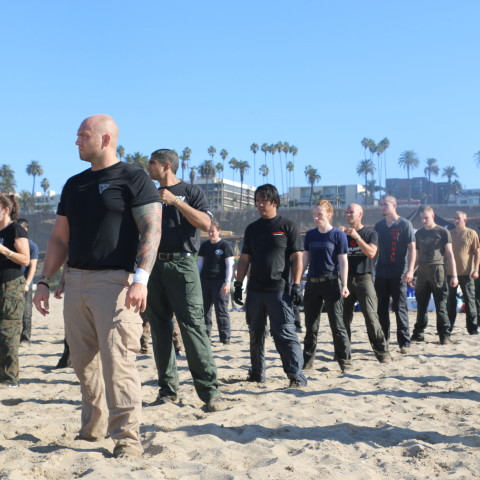 Self defense beach training class