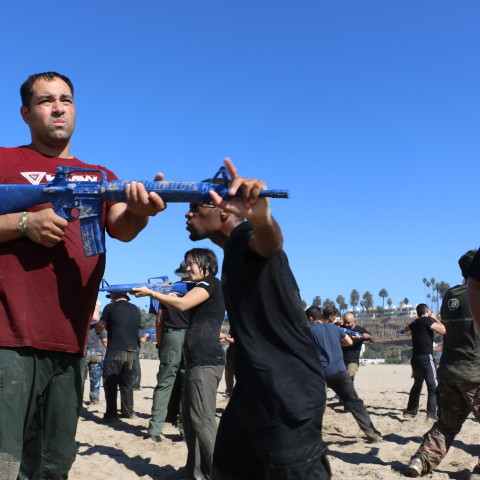 Assault weapon defense beach course